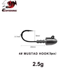 Lot de 10 T&ecirc;tes Plomb&eacute;es 2,5g - Hame&ccedil;on Fort de Fer - Sp&eacute;cial Perche & Rockfishing - JD-SHOP