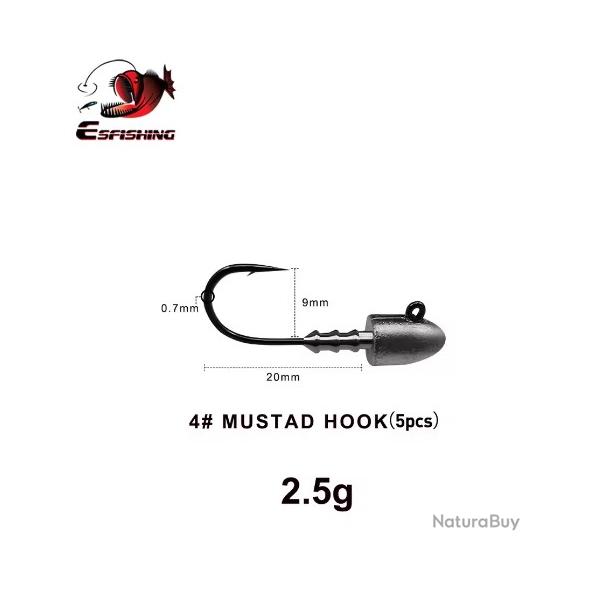 Lot de 10 T�tes Plomb�es 2,5g - Hame�on Fort de Fer - Sp�cial Perche & Rockfishing - JD-SHOP