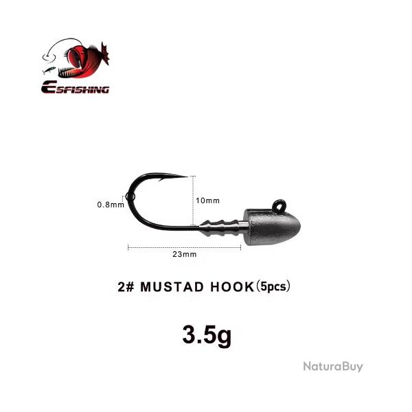 Lot de 10 T�tes Plomb�es 3,5g - Taille Polyvalente - Perche & Sandre - JD-SHOP