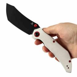 Couteau Tenable Tipper Lame Acier Nitro-V Manche G10 Blanc Liner Lock B1079A4