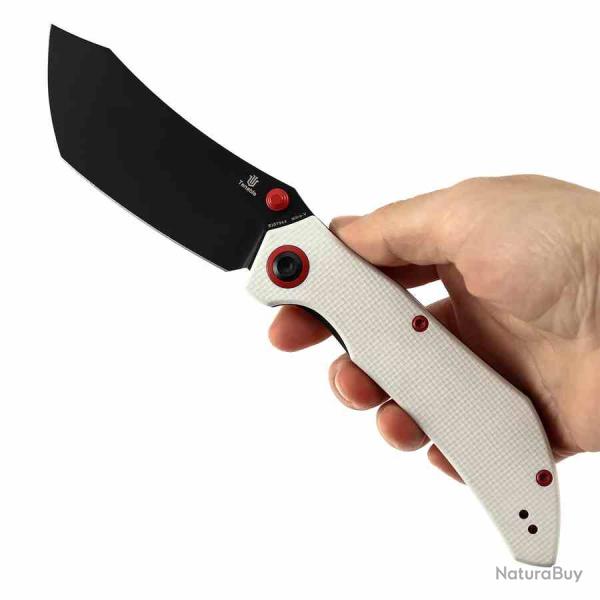 Couteau Tenable Tipper Lame Acier Nitro-V Manche G10 Blanc Liner Lock B1079A4