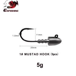 Lot de 10 T&ecirc;tes Plomb&eacute;es 5g - Sp&eacute;cial Courant & Profondeur - Sandre & Perche - JD-SHOP