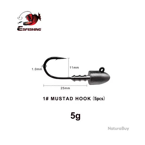 Lot de 10 T�tes Plomb�es 5g - Sp�cial Courant & Profondeur - Sandre & Perche - JD-SHOP