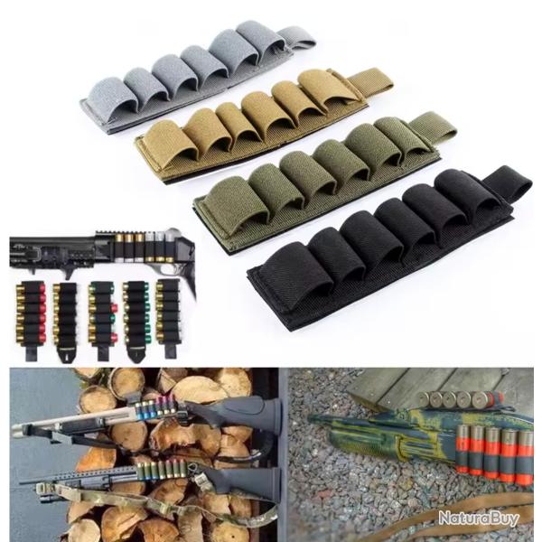 ENCHERE 1 EURO / Patch Adh�sif-Velcro Porte-Cartouches CAL 12 , Coloris au Choix