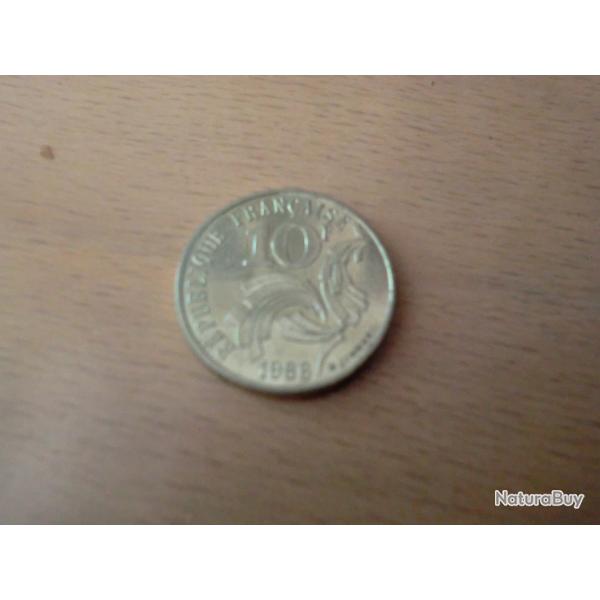 monnaie 10 francs jimenez  1986