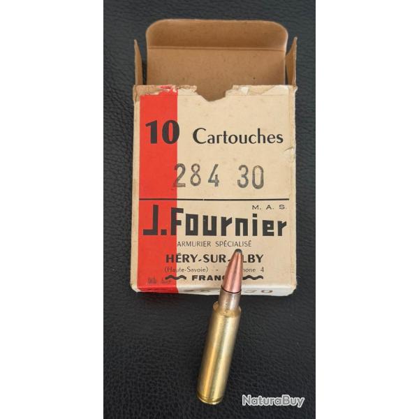 Rare bo�te de 10 cartouches neuves J.F. FOURNIER  cal. 284-30 Winchester, charg�es J. F. FOURNIER