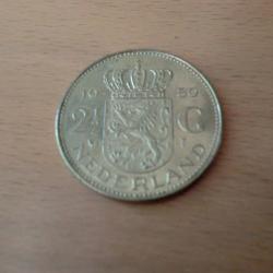 monnaie pays bas juliana  2-1/ 2 gulden  1980