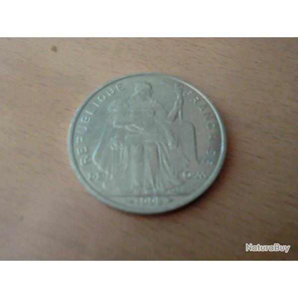 monnaie 5 F polyn�sie fran�aise  1998 alu