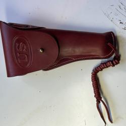HOLSTER 1911 cuir &eacute;pais marron rouge