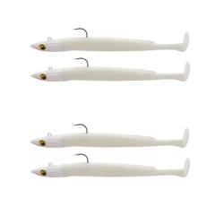 Leurre souple pr&eacute;-plomb&eacute; 30 g 150 mm lot de 4 leurres  coloris Blanc Id&eacute;ale P&ecirc;che en Mer