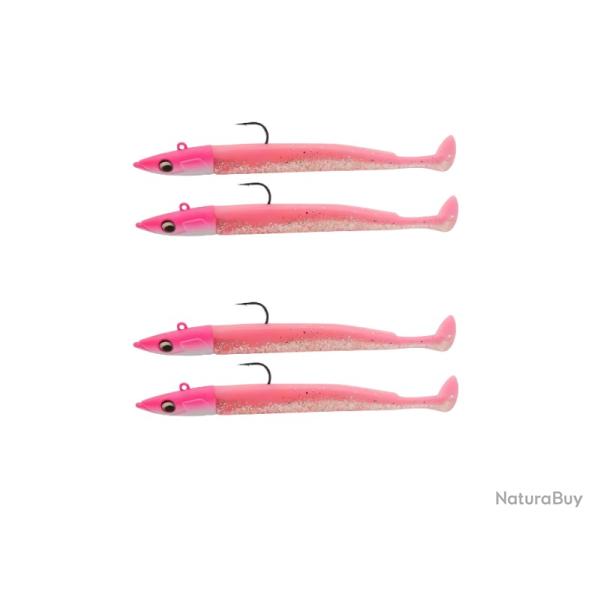 Leurre souple pr�-plomb� 30 g 150 mm lot de 4 leurres  Rose paillet� Id�ale P�che en Mer