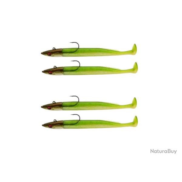 Leurre souple pr�-plomb� 30 g 150 mm lot de 4 leurres  Vert Chartreux Id�ale P�che en Mer