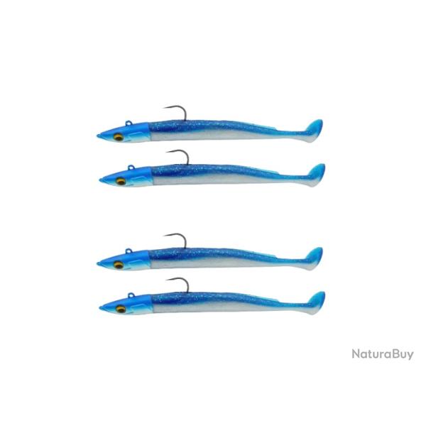 Leurre souple pr�-plomb� 30 g 150 mm lot de 4 leurres Bicolore Bleu Blanc Id�ale P�che en Mer