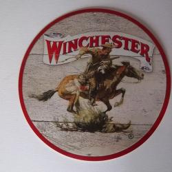 Plaque d&eacute;co western ronde Winchester