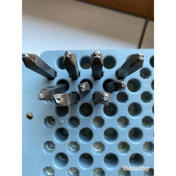 Jeu de chiffres � frapper r�glementaire de 3 mm