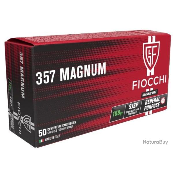 FIOCCHI - 50 cartouches Calibre .357 Mag SJSP, 158 grs  - FI703570
