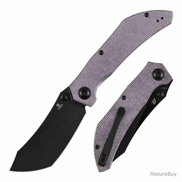 Couteau Tenable Tipper Lame Acier Nitro-V Manche Micarta Violet Liner Lock B1079A2