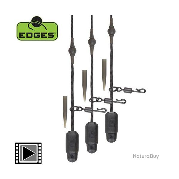 Kit Montage Fox Edges Naturals Heli-Clip Submerge (par 3) 30lbs