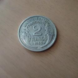 monnaie 2 franc morlon  1945   alu