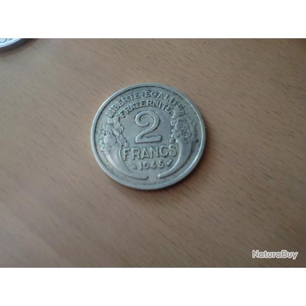 monnaie 2 franc morlon  1945   alu