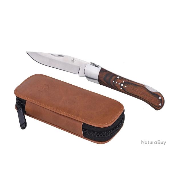 Couteau Laguiole Pliant - Manche Bois V�ritable - Lame Blocable