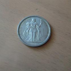 monnaie 1F polyn&eacute;sie fran&ccedil;aise   1949  alu