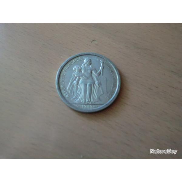 monnaie 1F polyn�sie fran�aise   1949  alu