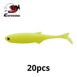 Leurre souple Nouveaut&eacute; 75mm 2.5g 20pcs P&ecirc;che  Eau Douce Ou En Mer Coloris Jaune Chartreux