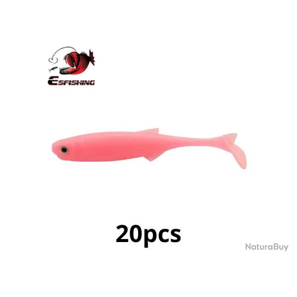 Leurre souple Nouveaut� 75mm 2.5g 20pcs P�che  Eau Douce Ou En Mer Coloris Rose Chartreux