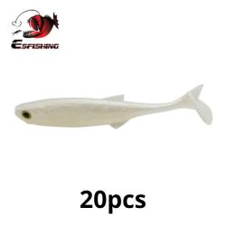 Leurre souple Nouveaut&eacute; 75mm 2.5g 20pcs P&ecirc;che  Eau Douce Ou En Mer Coloris Blanc