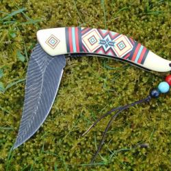 Couteau - Finition Cr&egrave;me  - Dragonne Perles