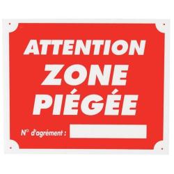 Panneau de signalisation Januel Attention zone pi&eacute;g&eacute;e Akylux - 25 x 30 cm