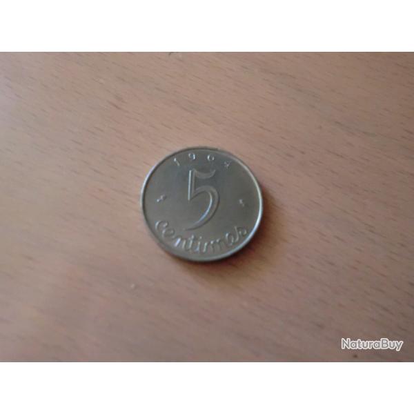 monnaie 5 centimes  �pi   1964