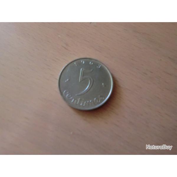 monnaie 5 centimes  �pi   1963