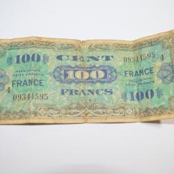 Billet 100 Fr " FRANCE " occupation 1944 Militaria collection (17C)