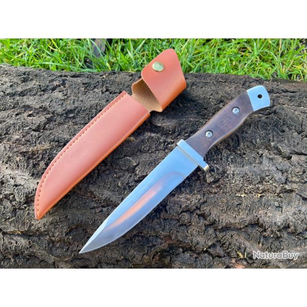 Couteau fixe acier 440 - style chasse classique
