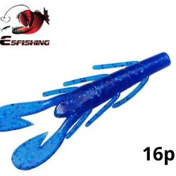Leurre Souple Style Ecrevisse 85mm 6.2g 16pcs Pour La P&ecirc;che En Eau Douce Coloris Bleu