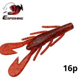 Leurre Souple Style Ecrevisse 85mm 6.2g 16pcs Pour La P&ecirc;che En Eau Douce Coloris Rouge