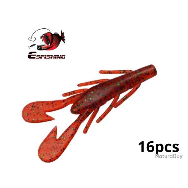 Leurre Souple Style Ecrevisse 85mm 6.2g 16pcs Pour La P�che En Eau Douce Coloris Rouge