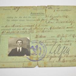 Ancien document Militaire Permis France WW2 Document Soldat 1914/1918 Ardennes Sedan AUSWEIS  (17C)