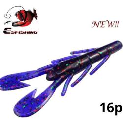 Leurre Souple Style Ecrevisse 85mm 6.2g 16pcs Pour La P&ecirc;che En Eau Douce Coloris Bleu Fonc&eacute;