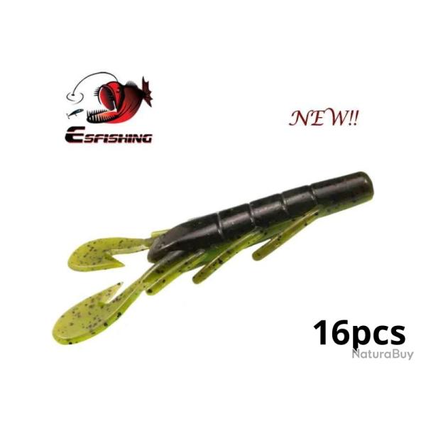 Leurre Souple Style Ecrevisse 85mm 6.2g 16pcs Pour La P�che En Eau Douce Coloris Naturelle 4