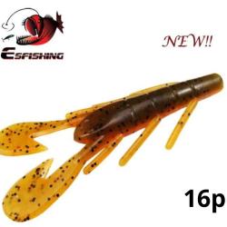 Leurre Souple Style Ecrevisse 85mm 6.2g 16pcs Pour La P&ecirc;che En Eau Douce Coloris Naturelle 5