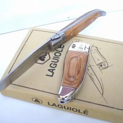Coffret Cadeau Laguiole Payros - Couteau Pliant  Briquet Gaz - Bois  Chrome