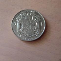 monnaie belgique  10 F  1973