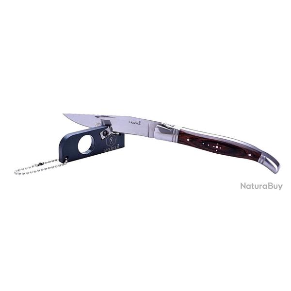 Couteau Laguiole Pliant - Manche Bois - Lame 90mm - Inclus Aff�teur de Poche
