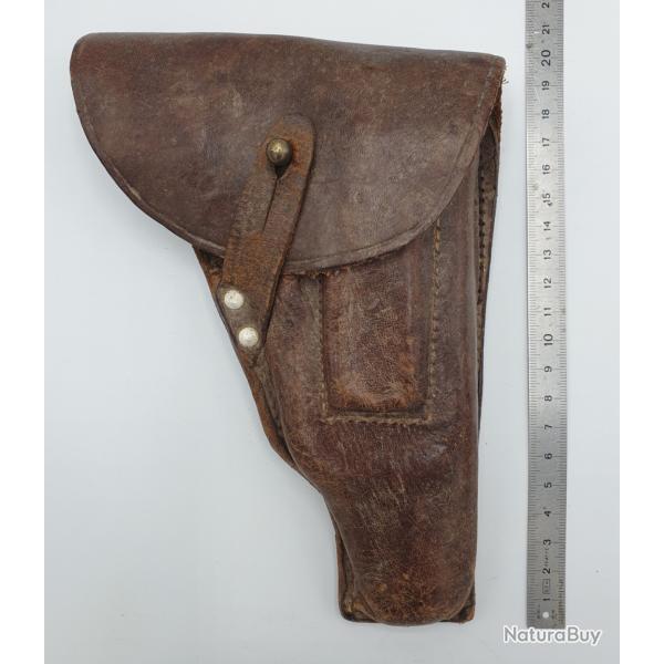 Holster cuir fauve : Pistolet inconnu : 7,65 mm  ?