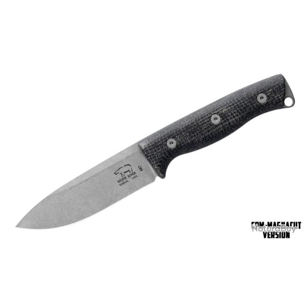 White River Ursus 45 - Couteau Bushcraft en Magnacut, Micarta Noir