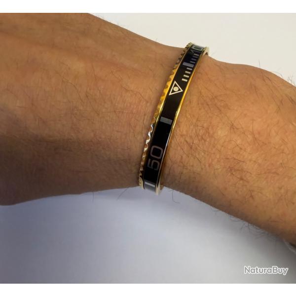 Bracelet pour homme dor� et noir