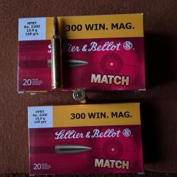 60 CARTOUCHES SELLIER BELLOT 300 WM HPBT